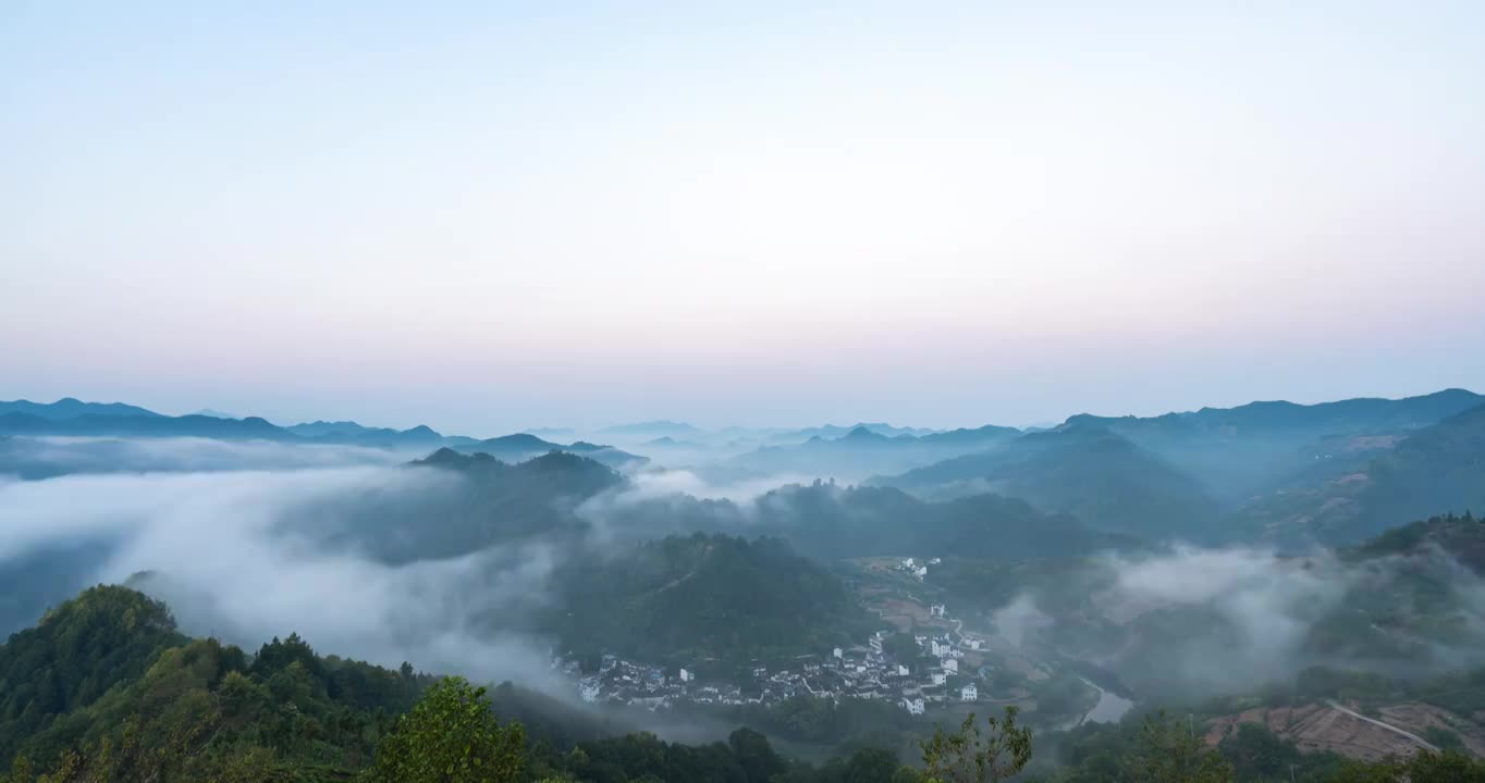 歙县石潭夏季云海延时视频素材