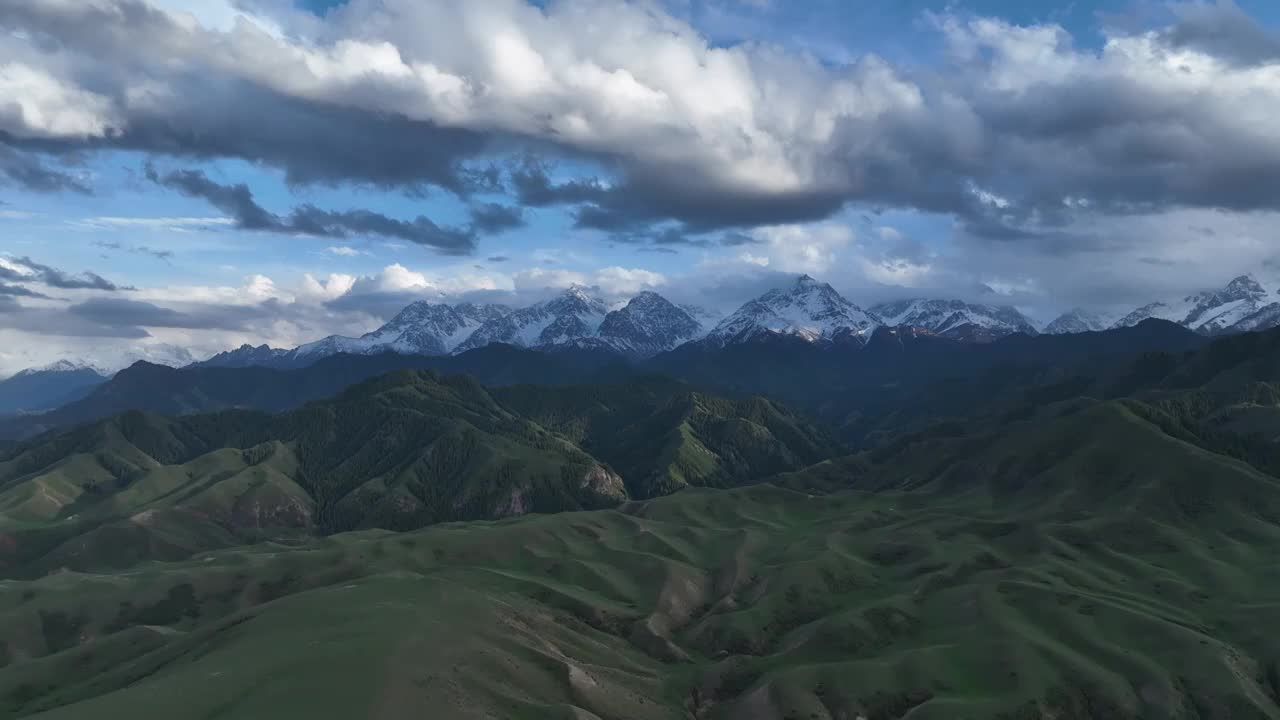 新疆101公路天山 博尔通古乡牧场草原视频素材