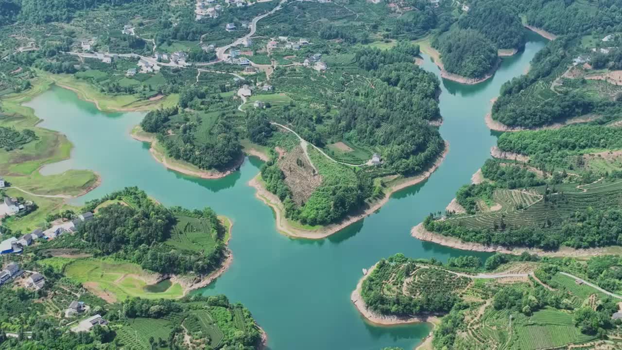 山水河流风光航拍视频下载