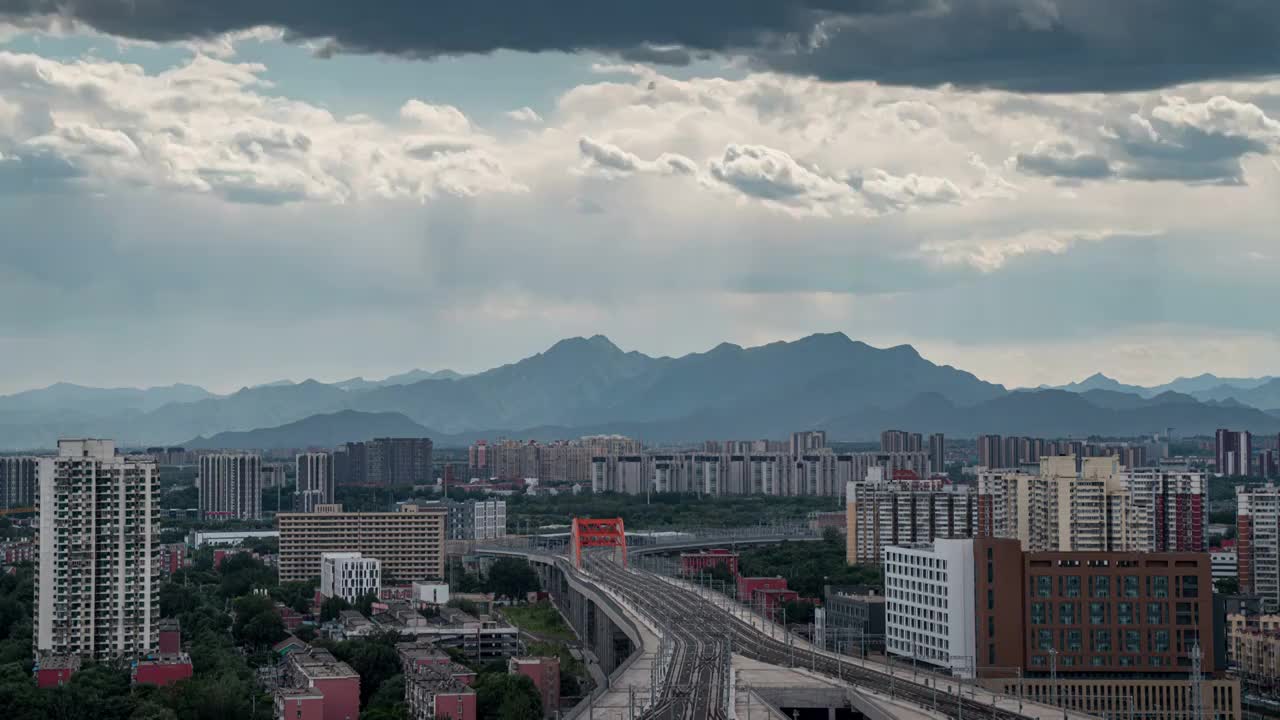 北京远眺西山视频素材