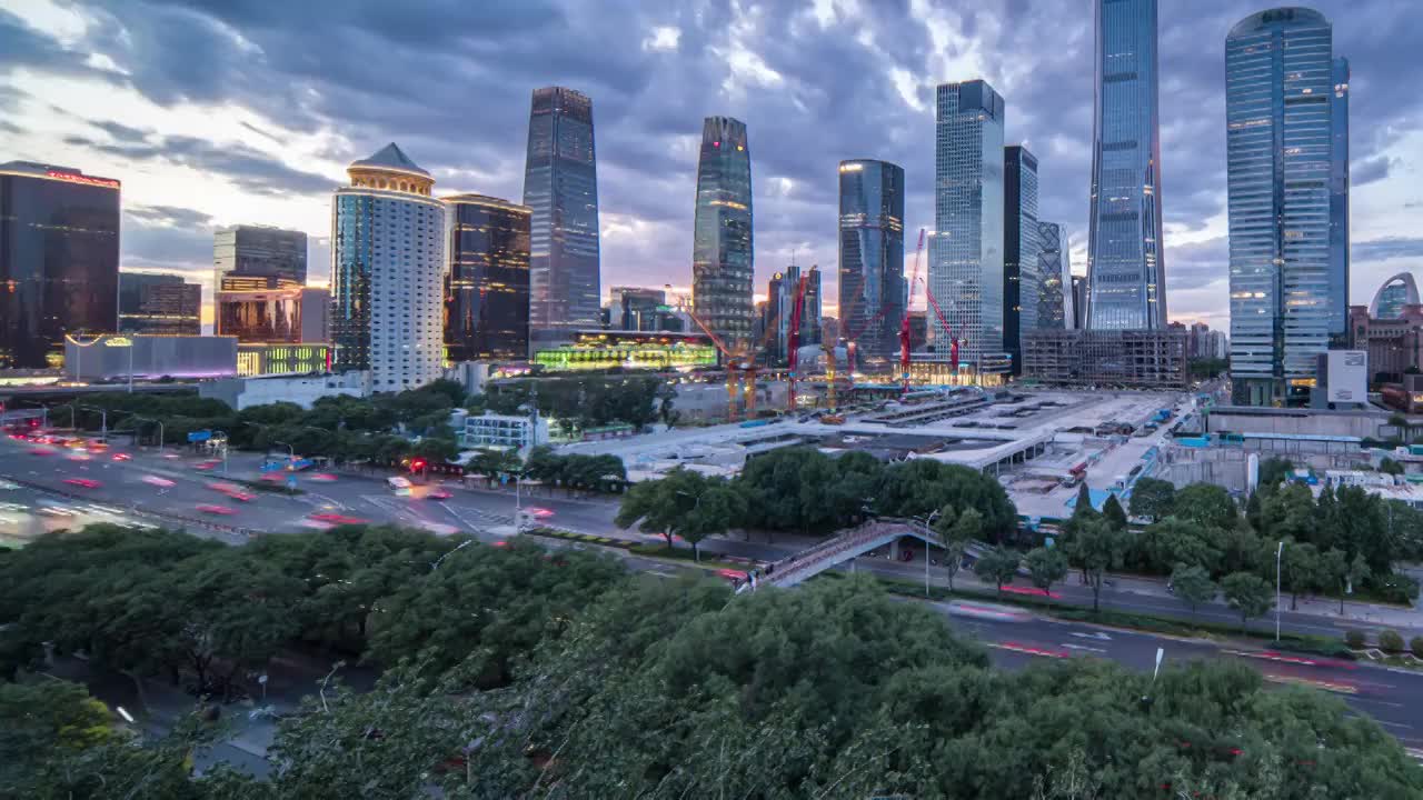 北京国贸延时夜景视频素材