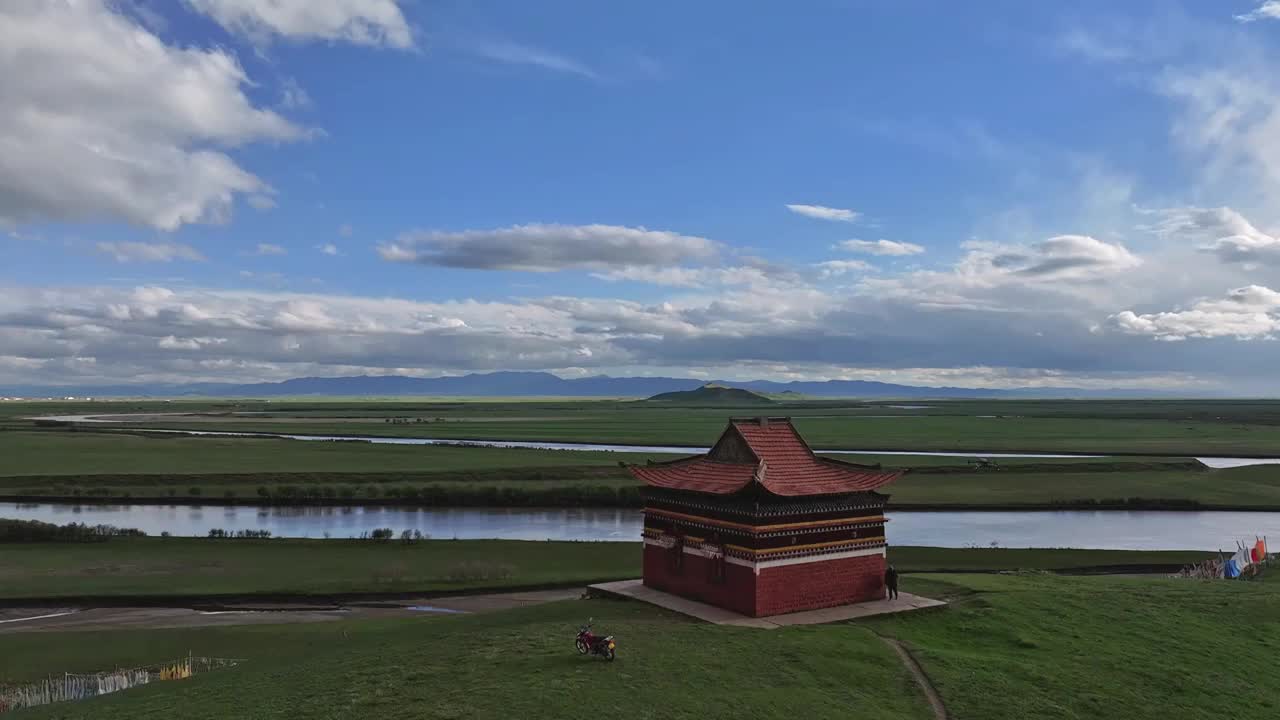 甘南玛曲黄河第一湾航拍视角视频素材