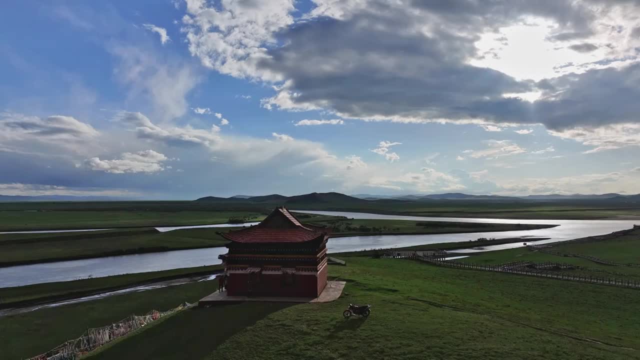 甘南玛曲黄河第一湾航拍视角视频素材