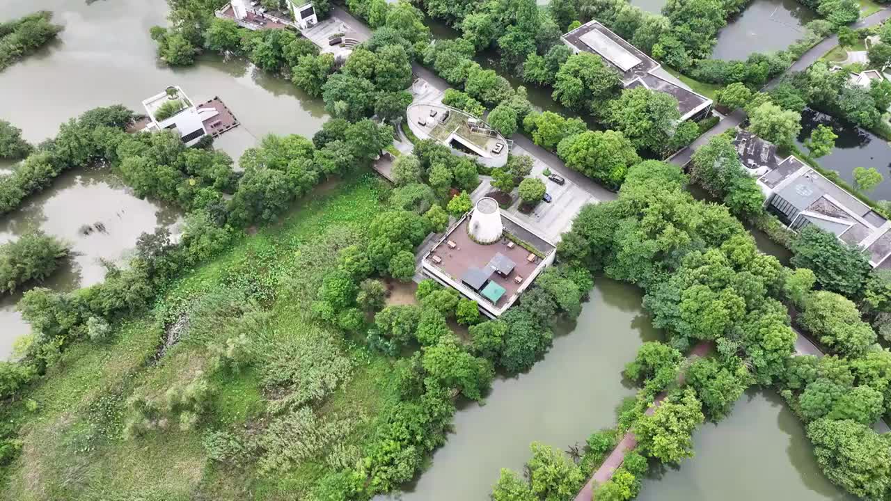 航拍杭州西溪湿地视频素材