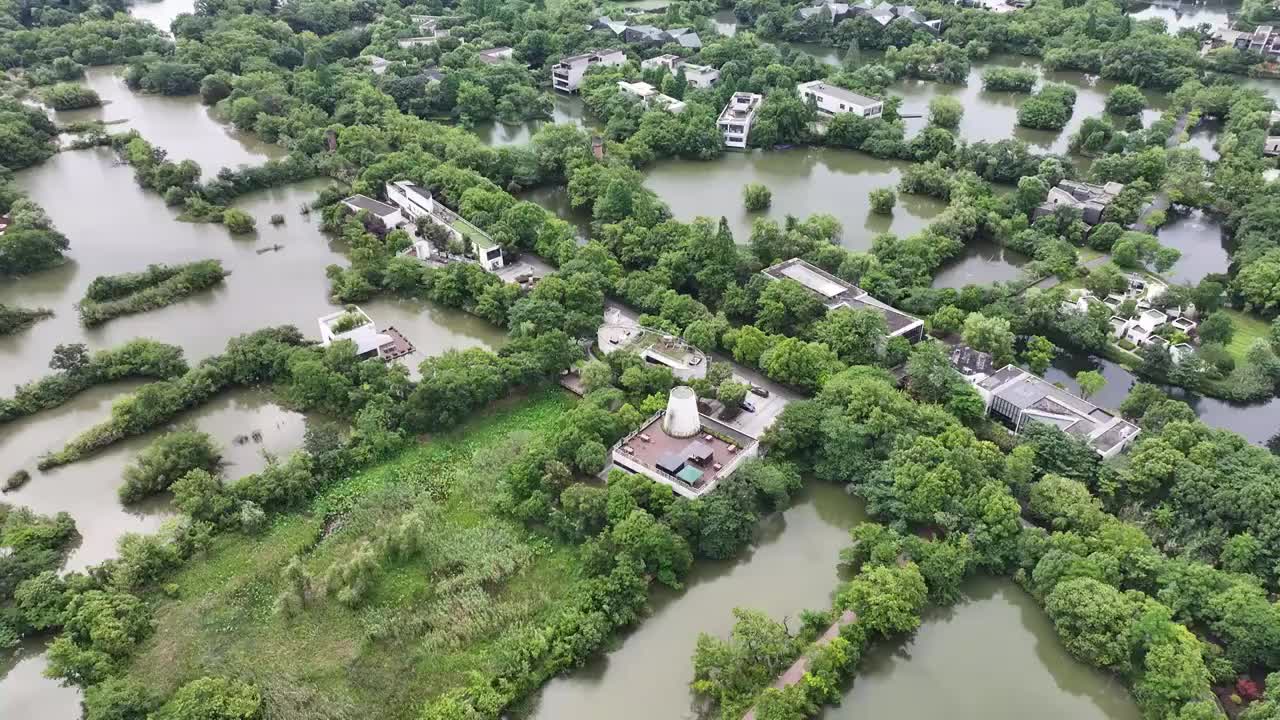 航拍杭州西溪湿地视频素材