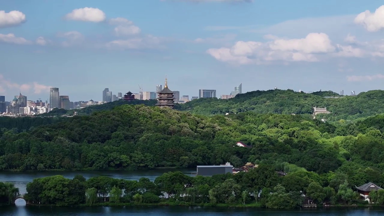 杭州西湖雷峰塔夏季风景视频素材