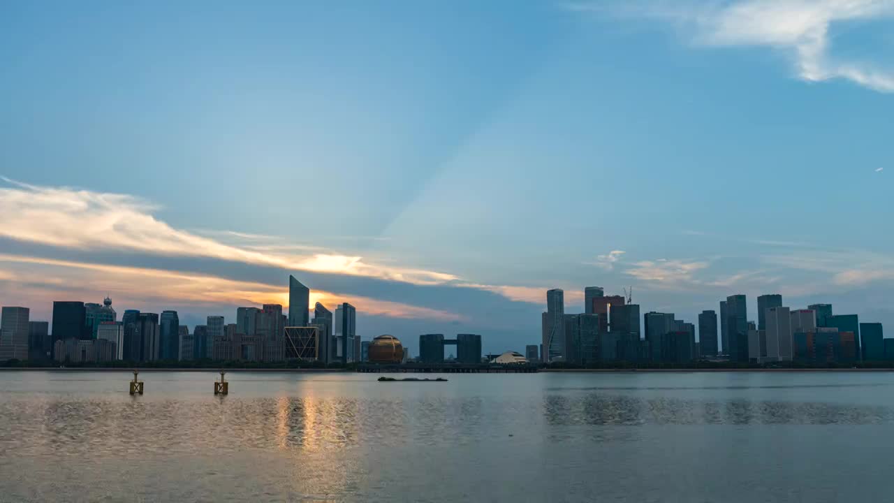 杭州城市夜景延时摄影视频素材