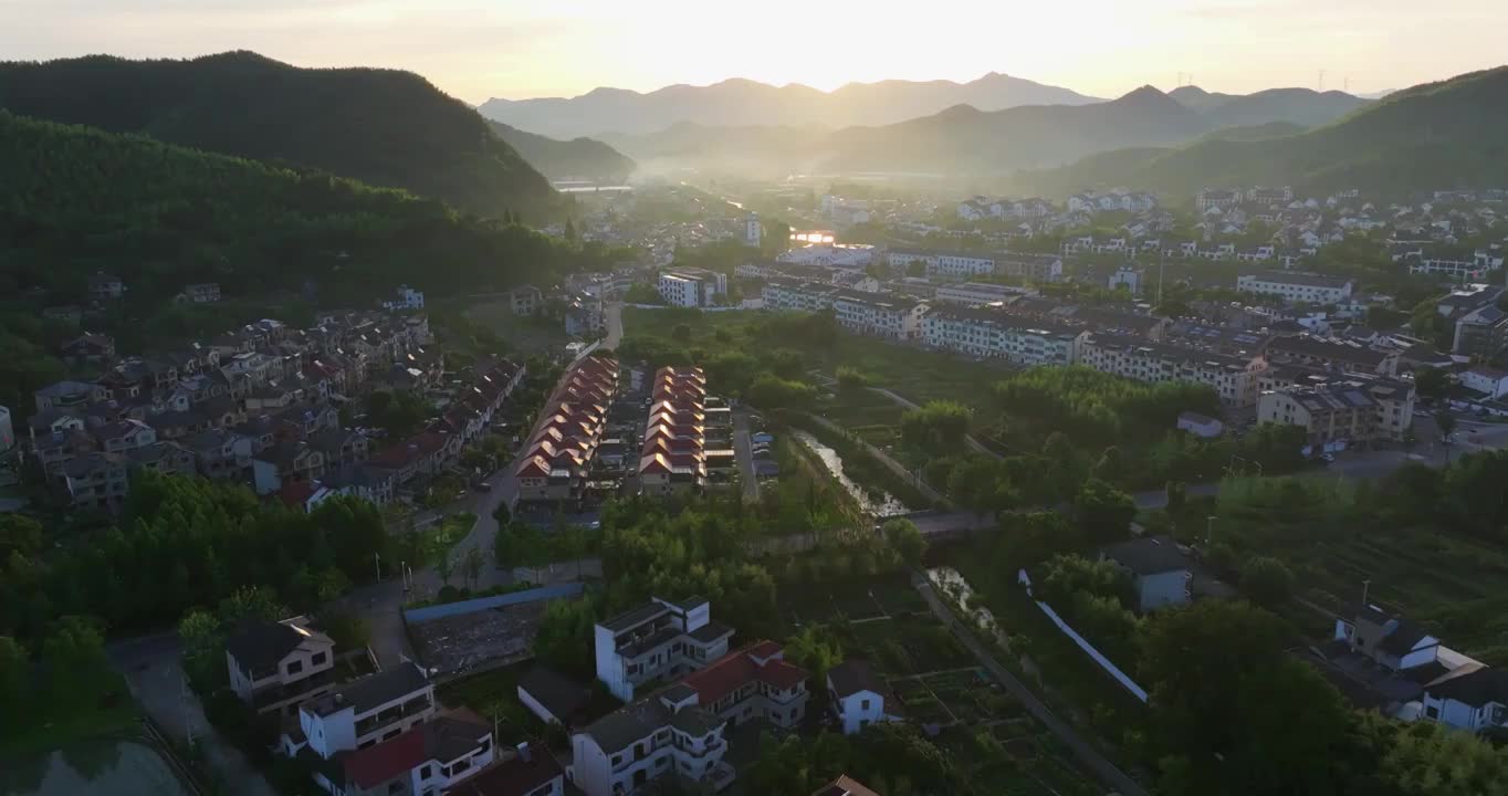 浙江湖州安吉青山绿水发源地余村景区航拍视频素材