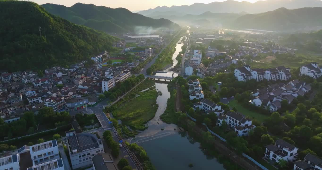 浙江湖州安吉青山绿水发源地余村景区航拍视频素材