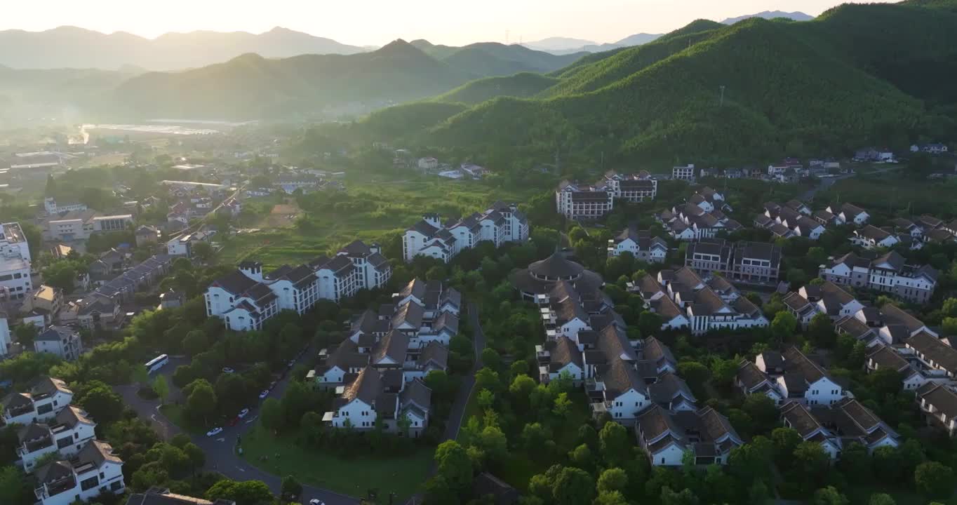 浙江湖州安吉青山绿水发源地余村景区航拍视频素材