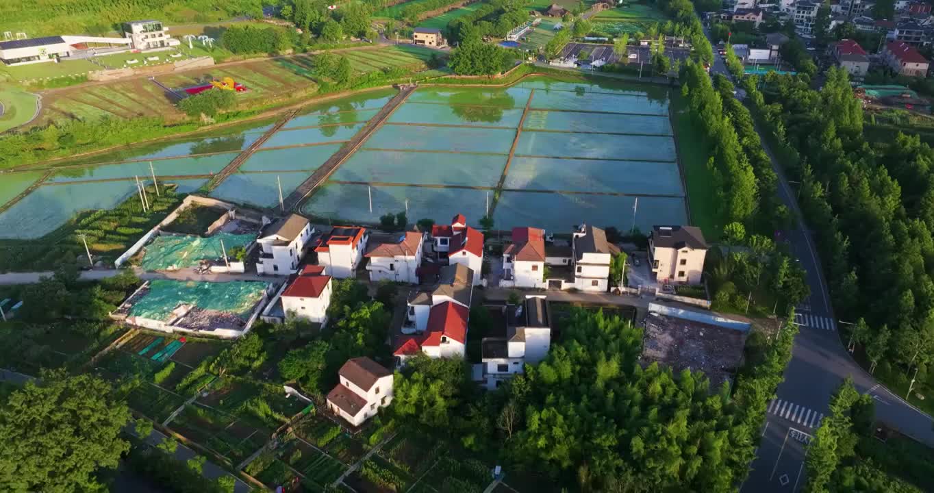 浙江湖州安吉青山绿水发源地余村景区航拍视频素材