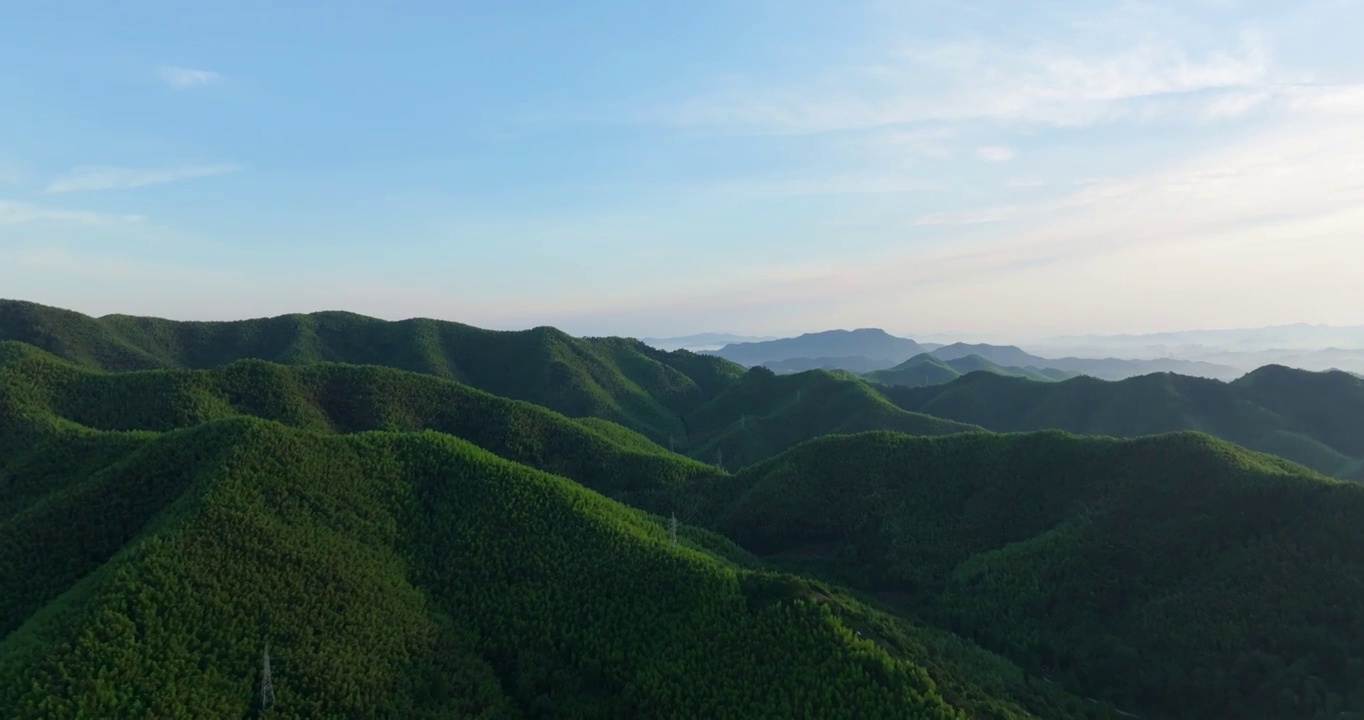 浙江湖州安吉青山绿水发源地余村景区航拍视频素材