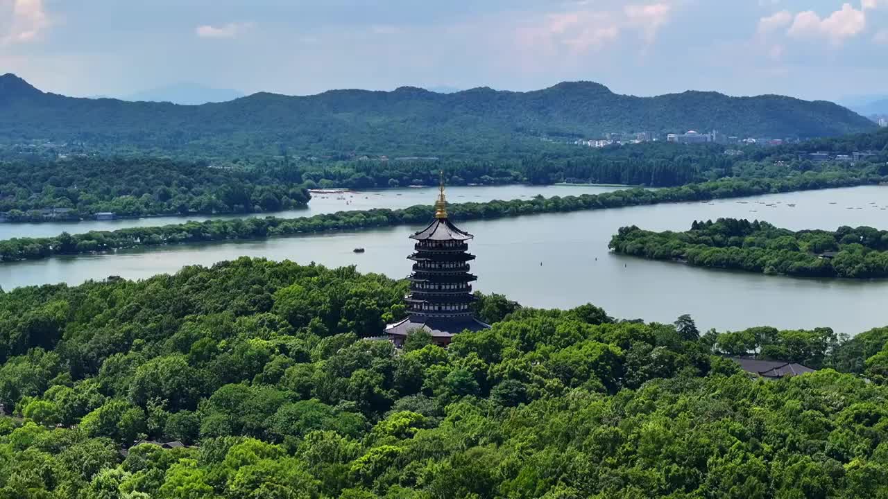 杭州西湖雷峰塔视频素材