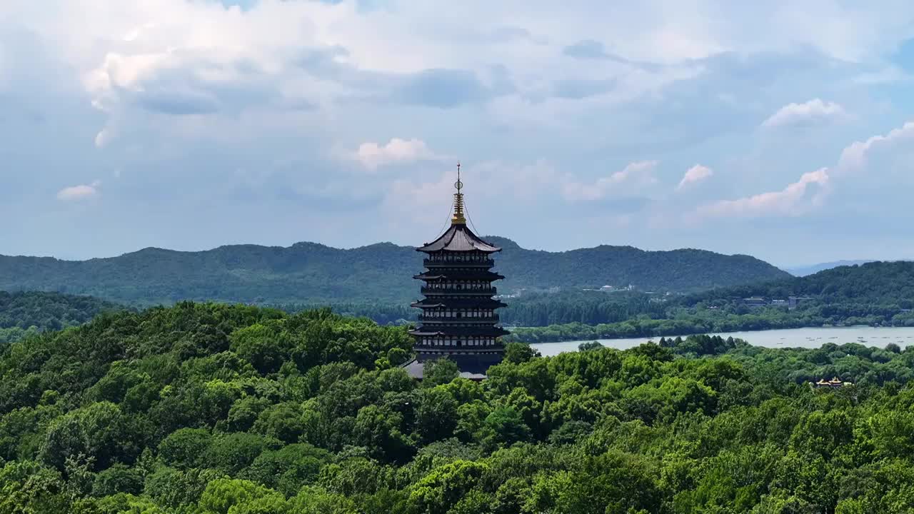 杭州西湖雷峰塔视频素材