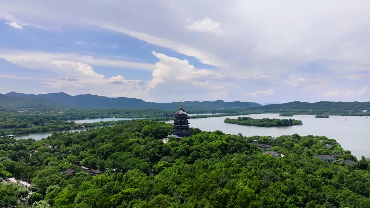 杭州西湖雷峰塔视频素材