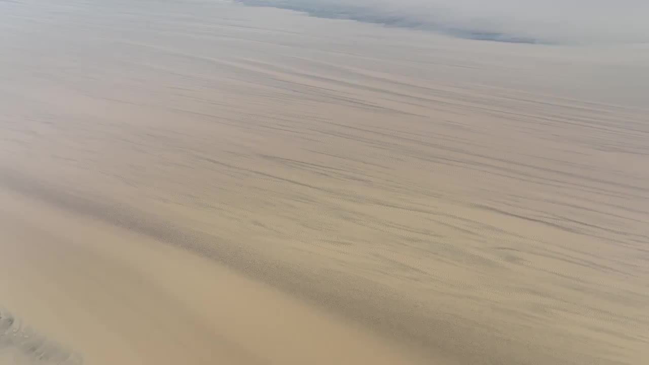 浙江嘉兴市海宁钱塘江自然水墨画航拍视频素材