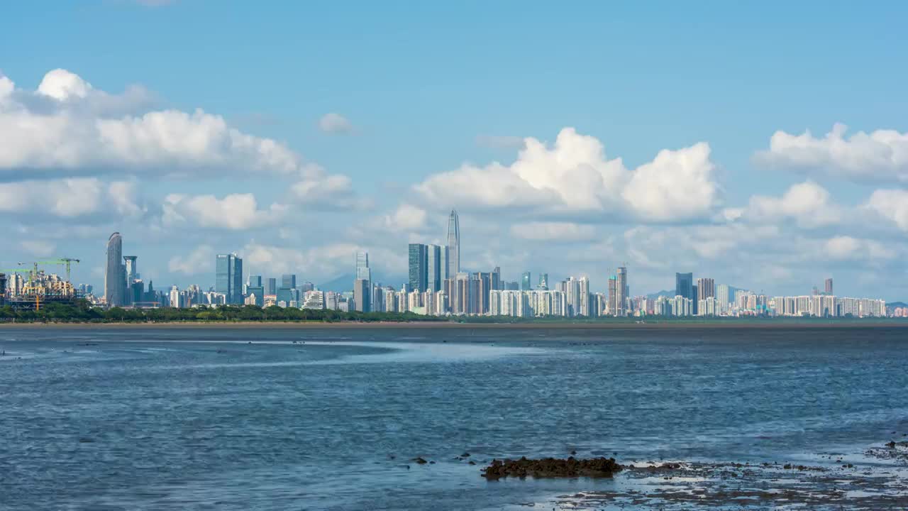 广东深圳福田CBD延时视频素材