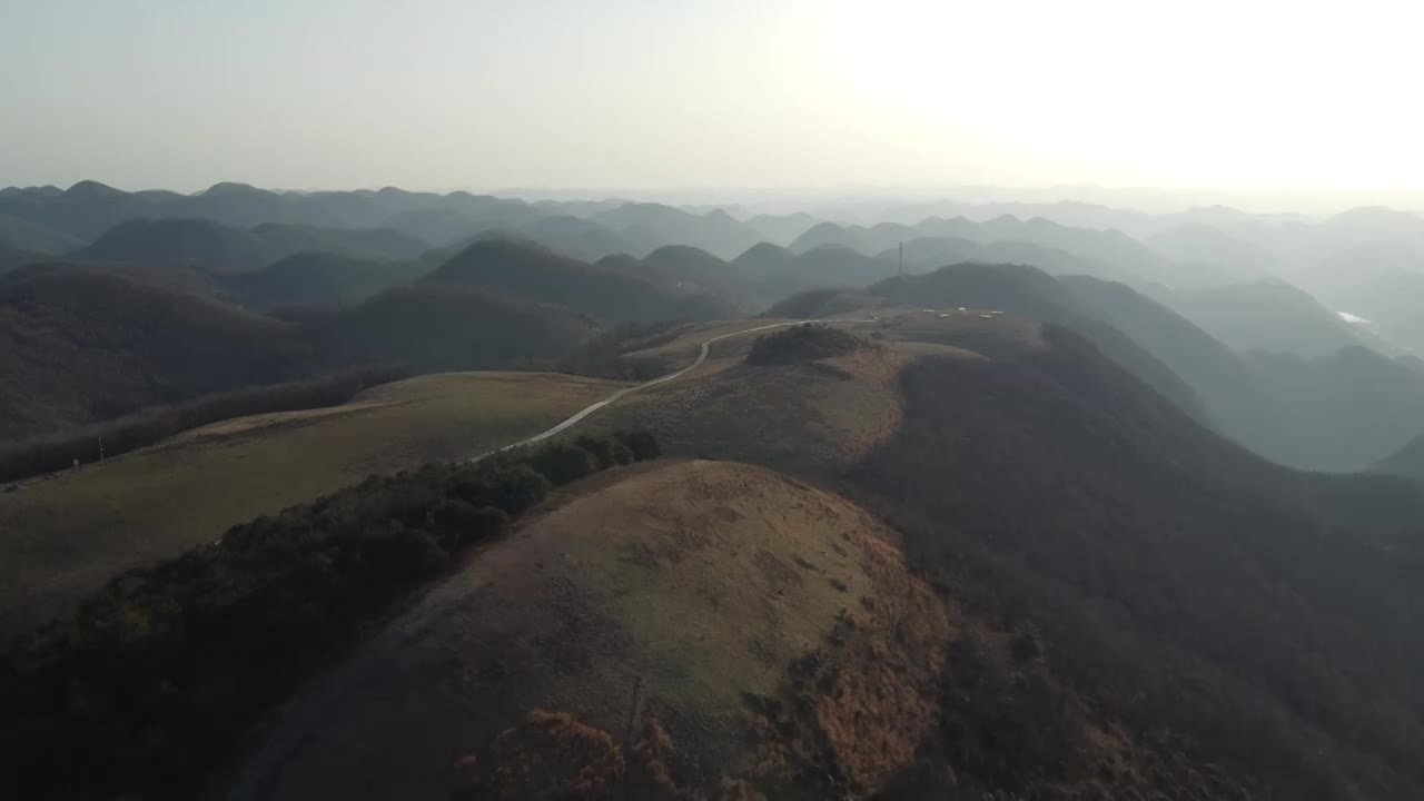 湖北襄阳南顶草原航拍视频素材