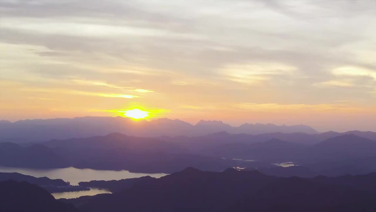 傍晚日落江山视频视频素材