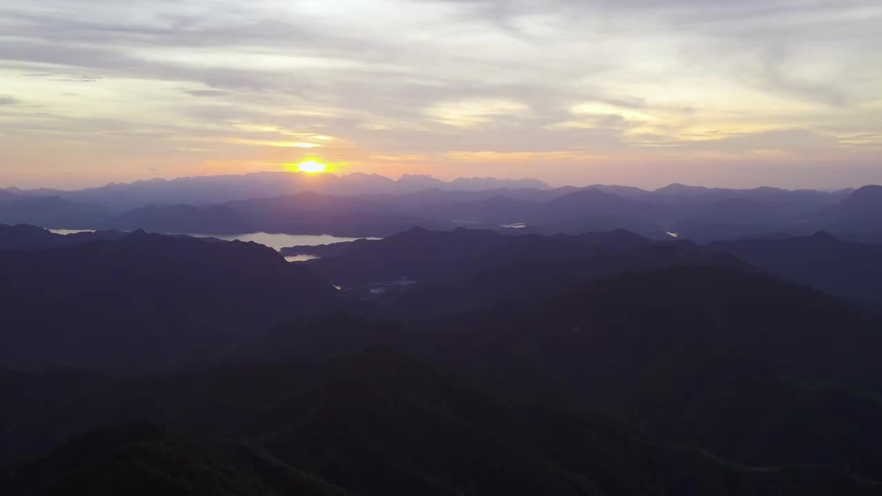 傍晚日落江山视频视频素材