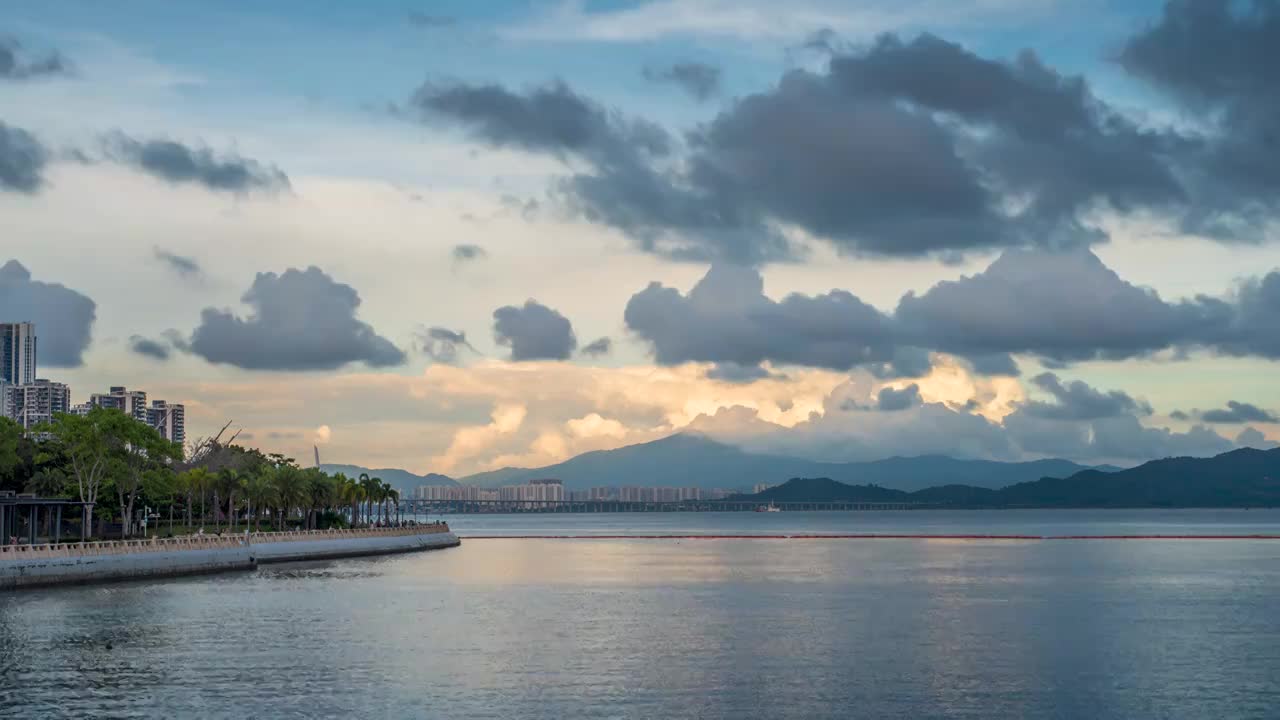 深圳湾海边风光视频素材