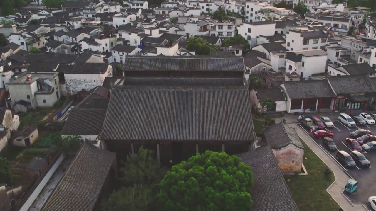 5a景点呈坎古建筑航拍古镇古村落视频素材