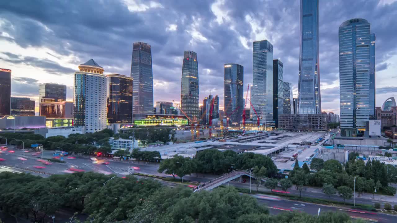 北京国贸延时夜景视频素材