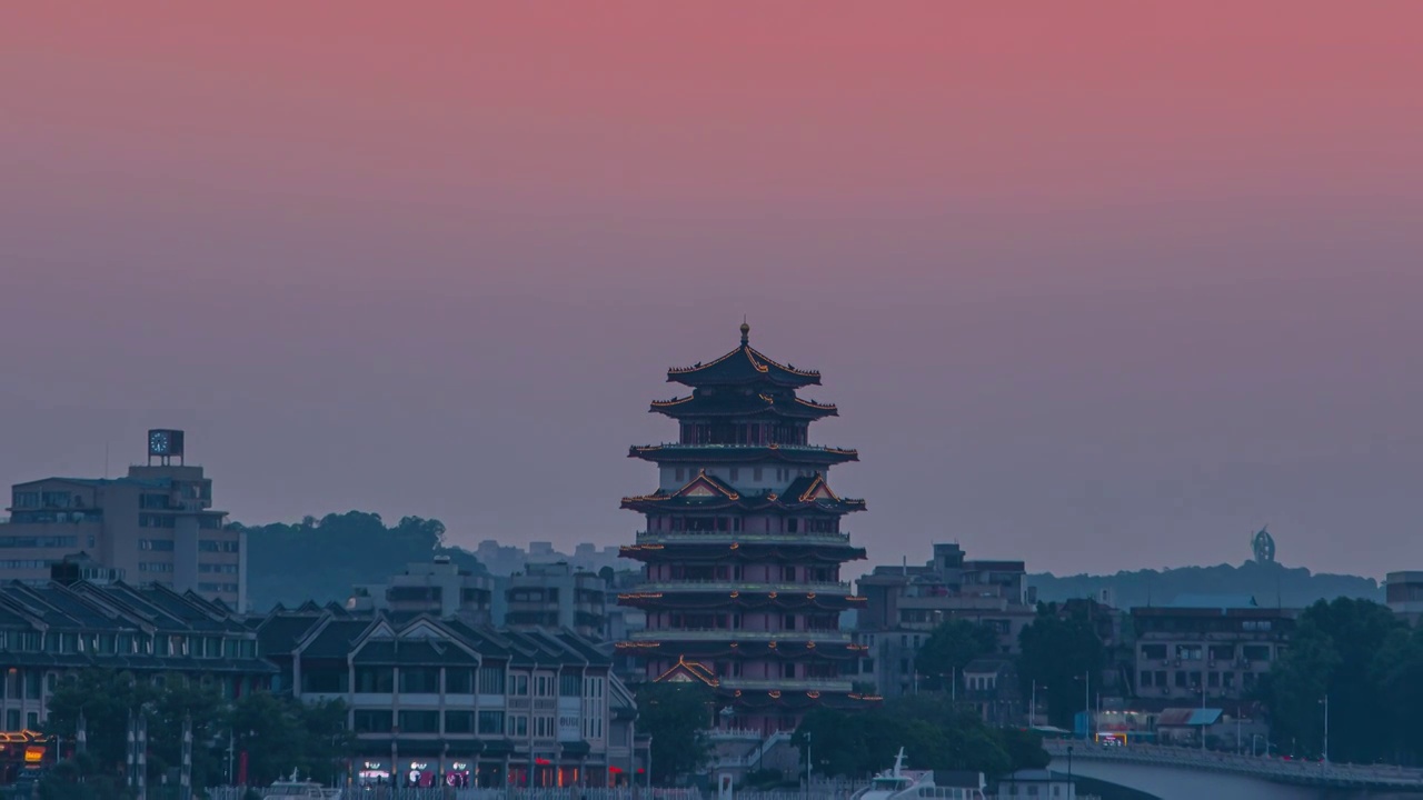 惠州合江楼悬日延时视频素材