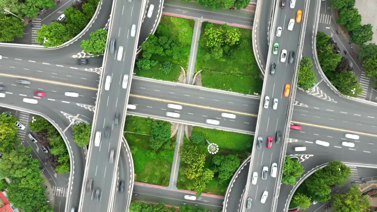 道路车流汽车高速行驶航拍延时车辆交通公路（合集）视频素材