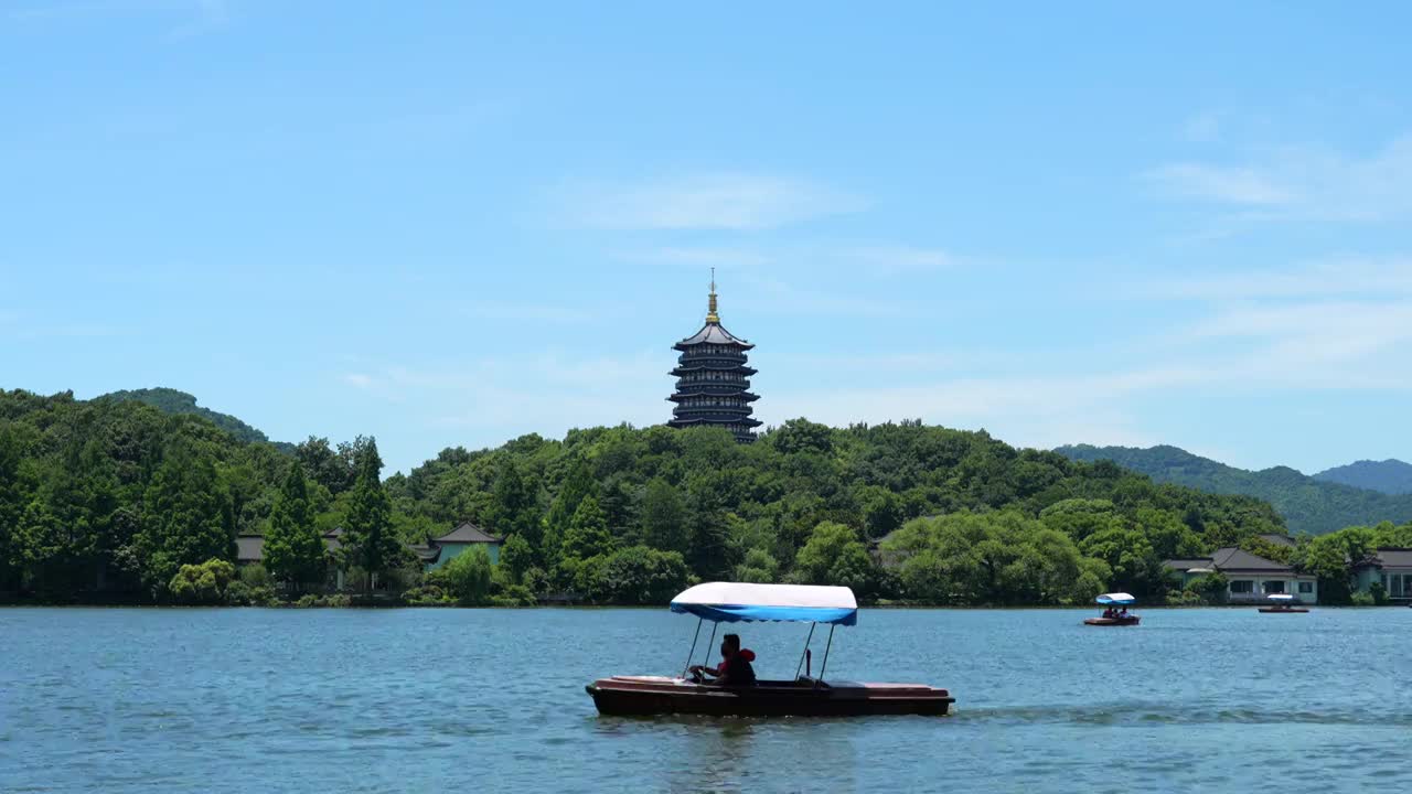 杭州地标建筑雷峰塔视频素材