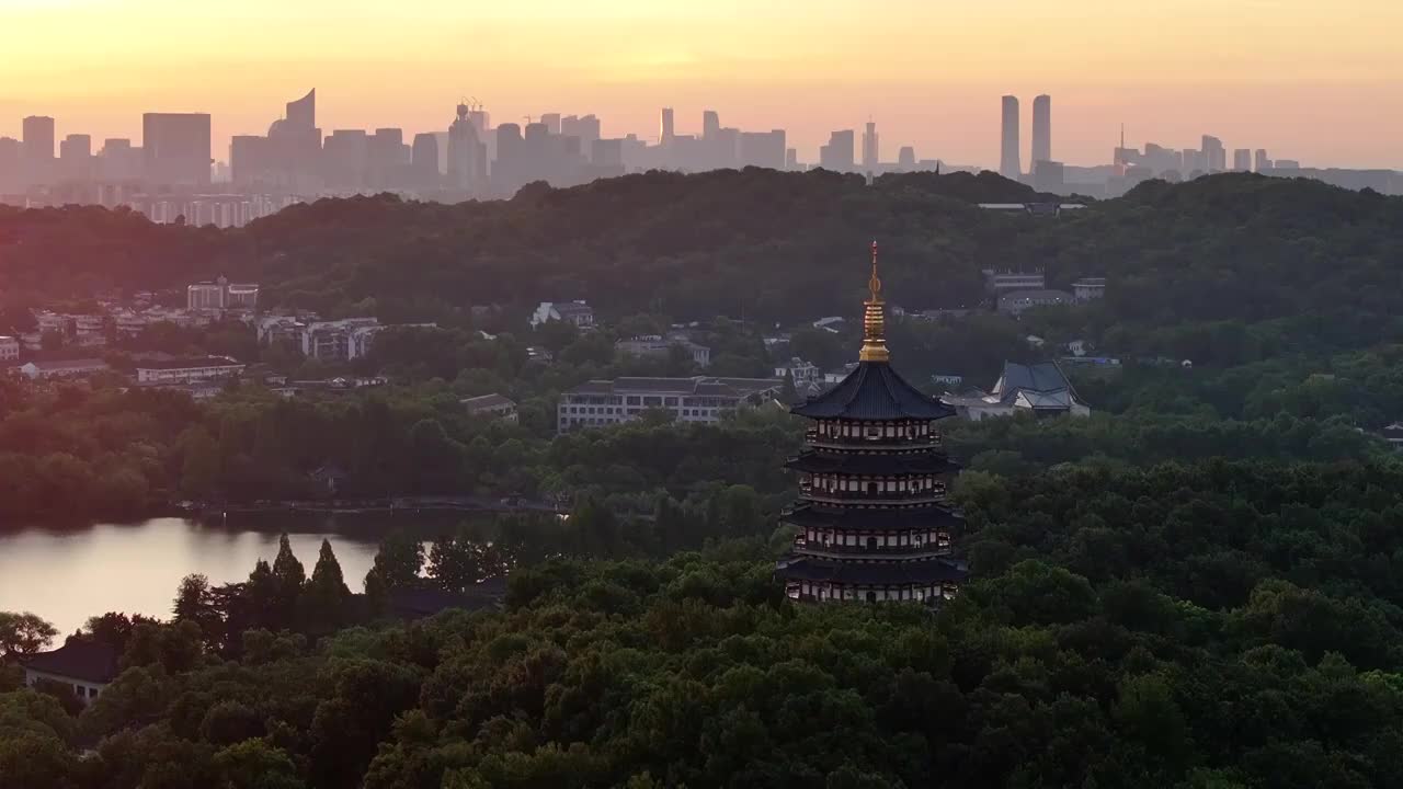 杭州城市风光视频素材