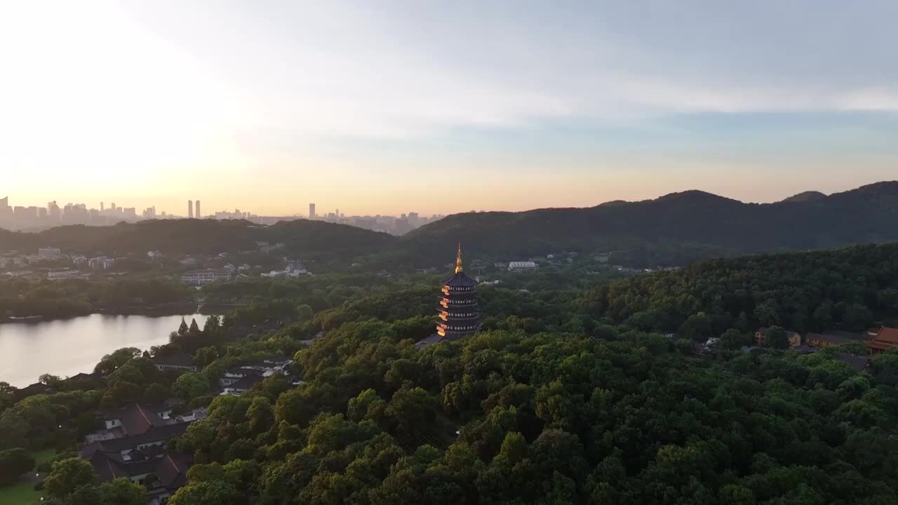 杭州西湖日出风光视频素材