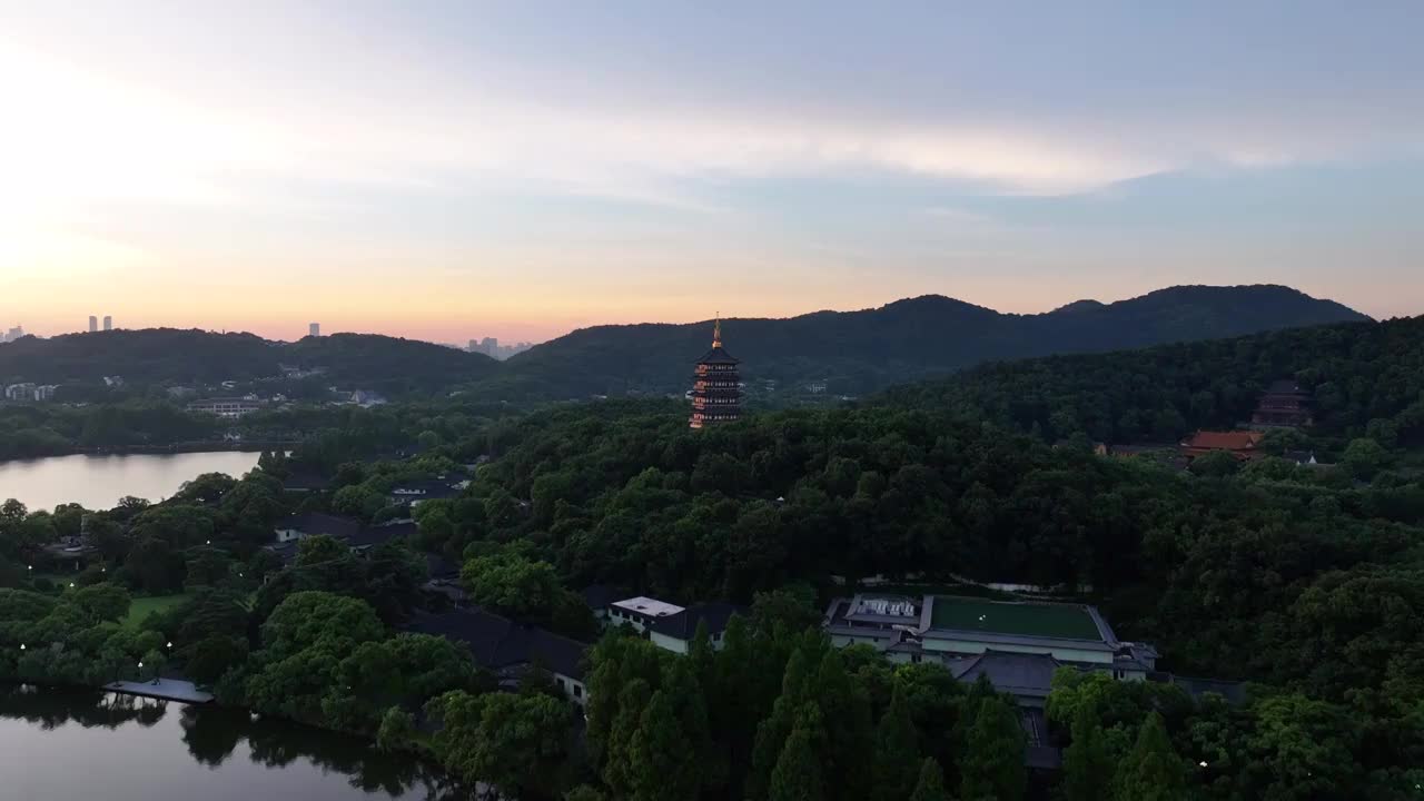 杭州西湖日出风光视频素材