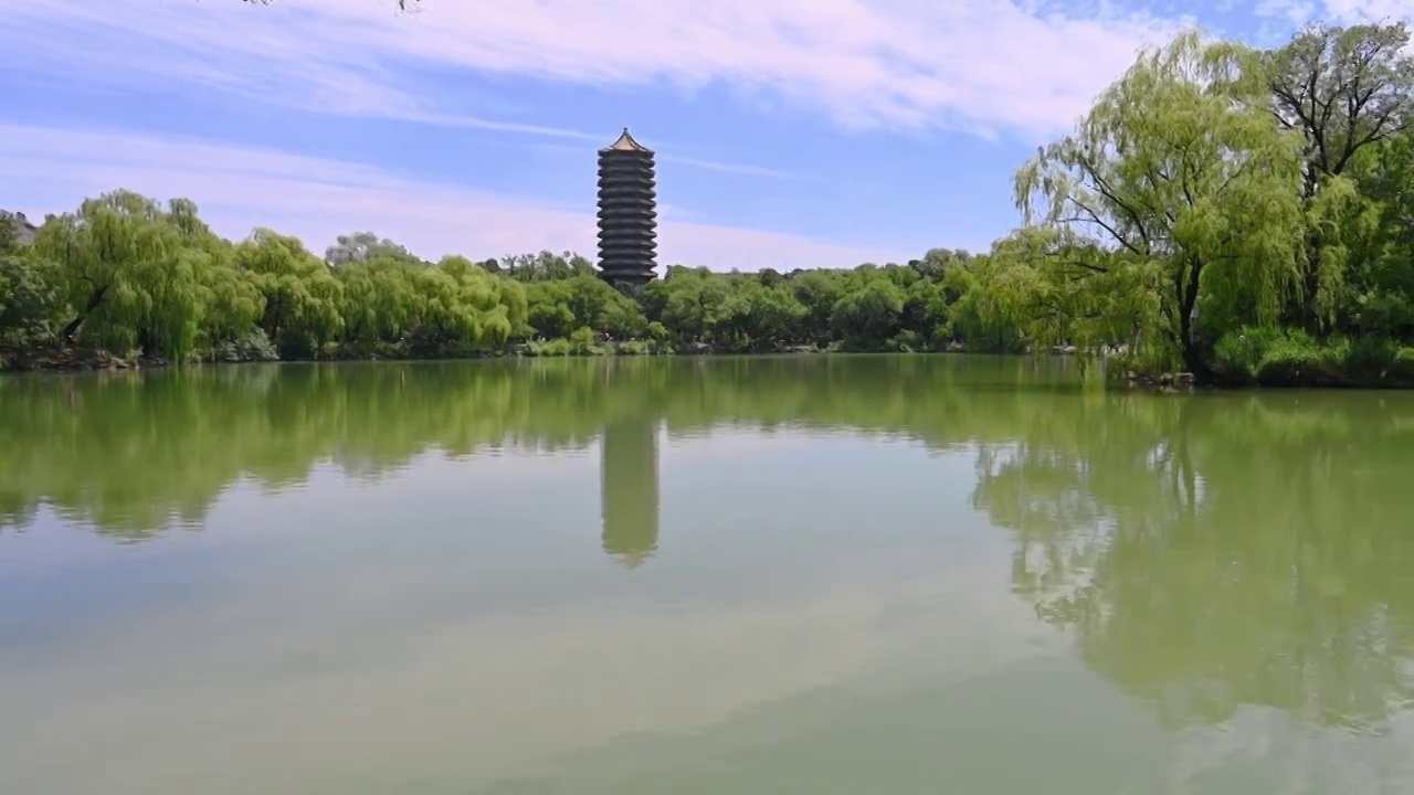 中国北京市北京大学未名湖视频素材