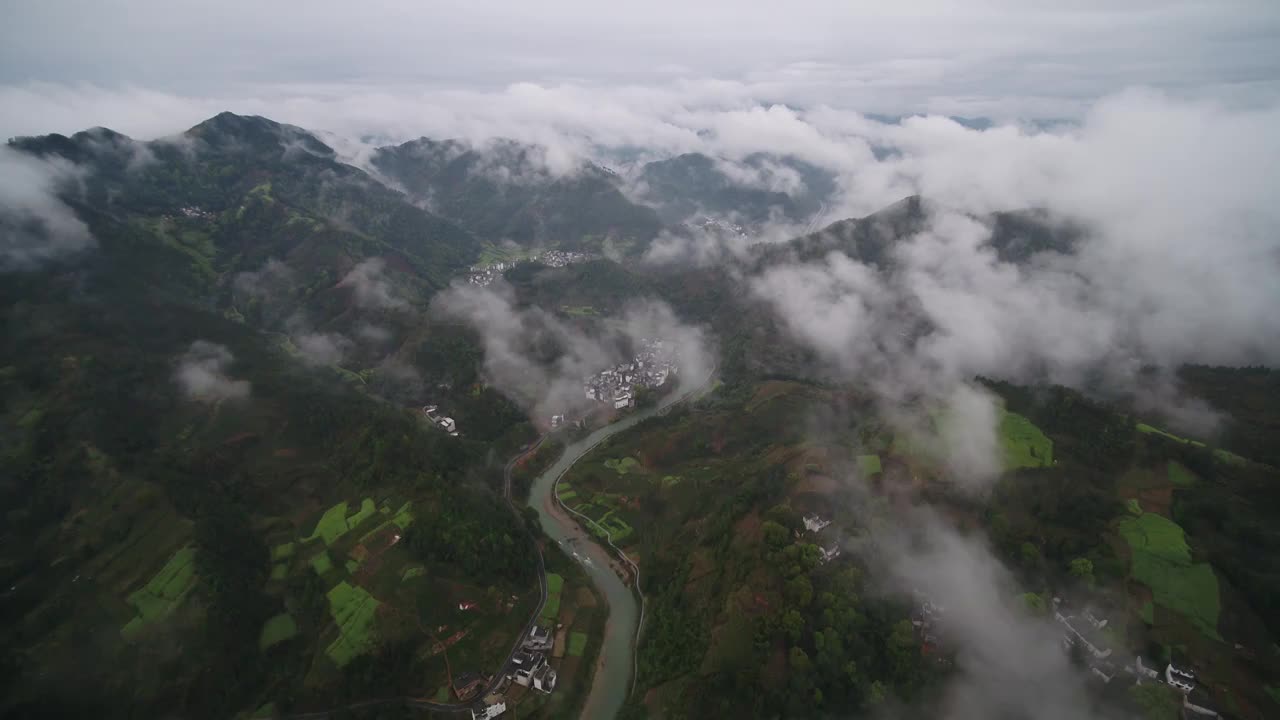 石潭村航拍视频素材