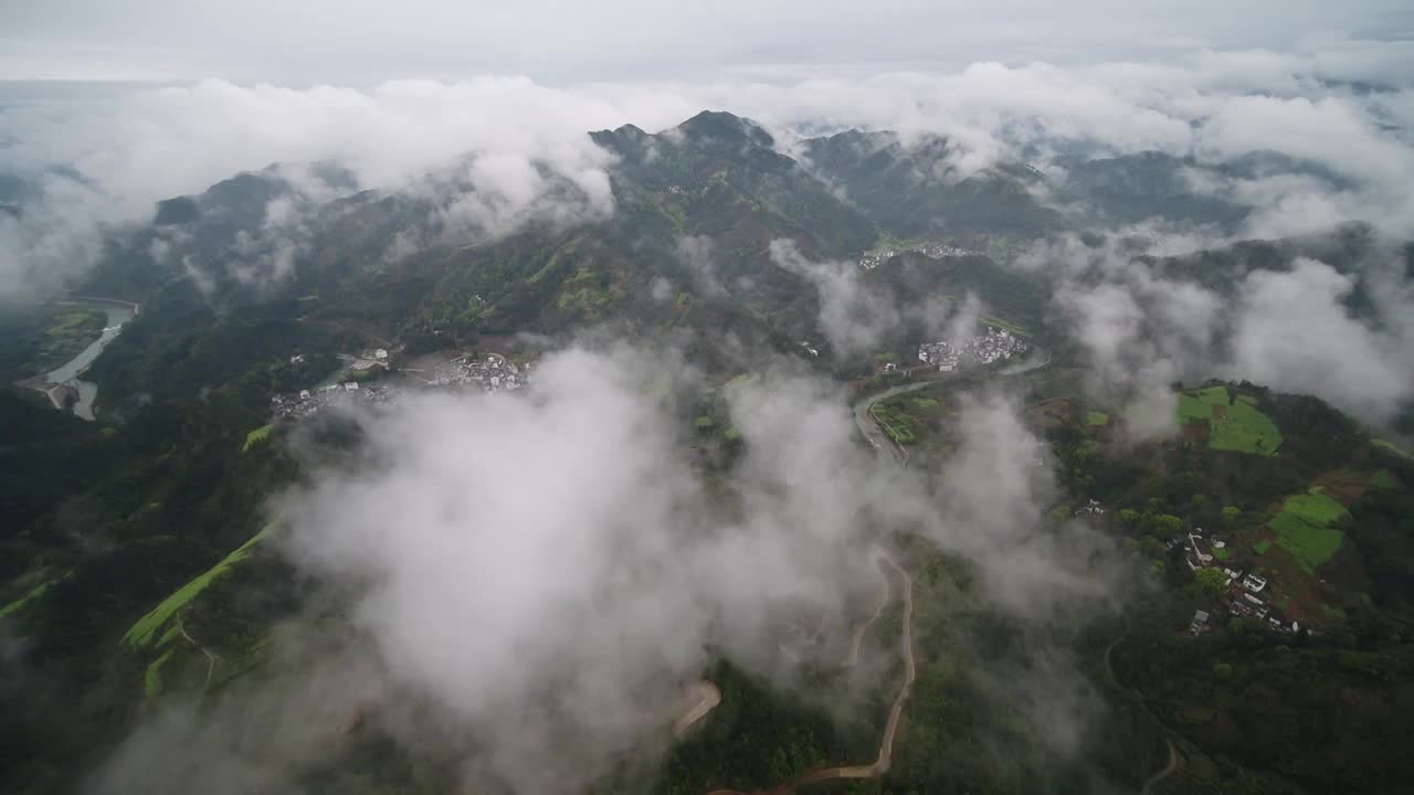 石潭村航拍视频素材