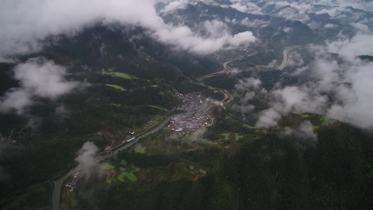 石潭村航拍视频素材