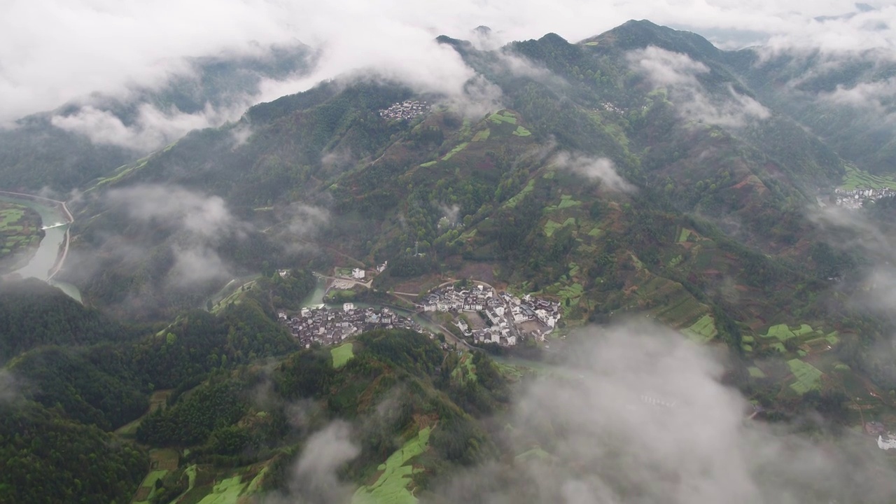 石潭村航拍视频素材