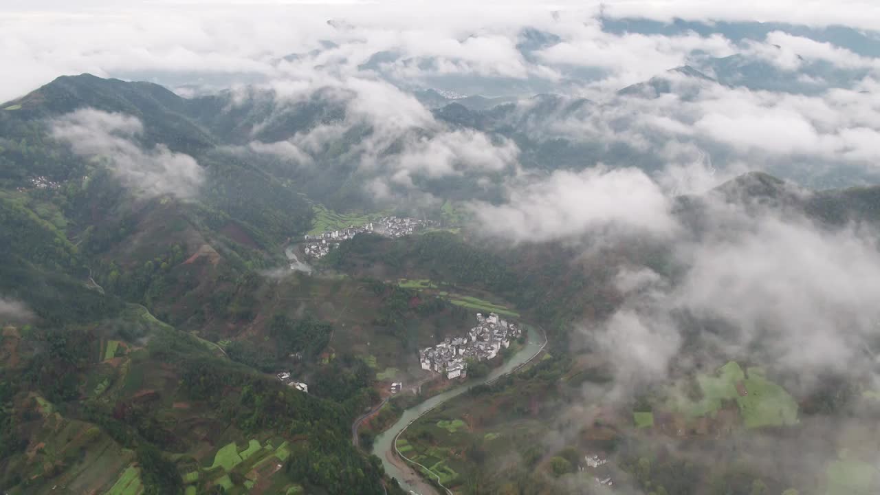 石潭村航拍视频素材