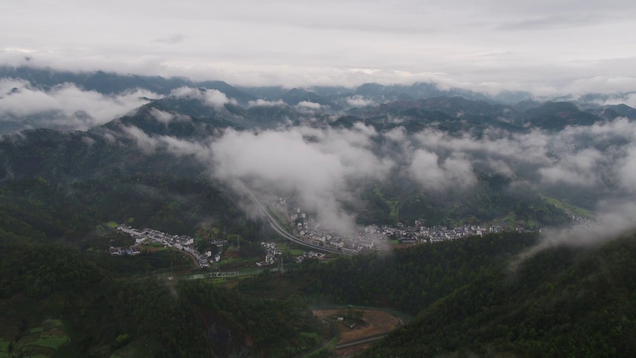 石潭村航拍视频素材