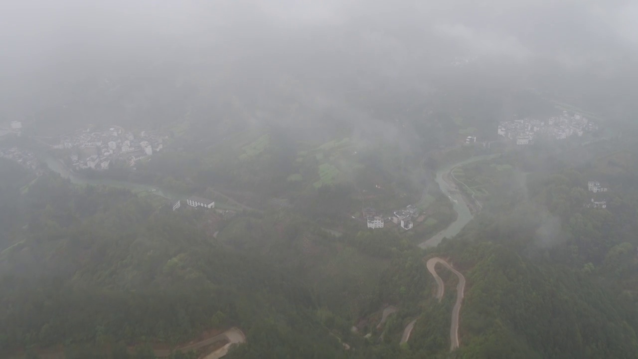 石潭村航拍视频素材