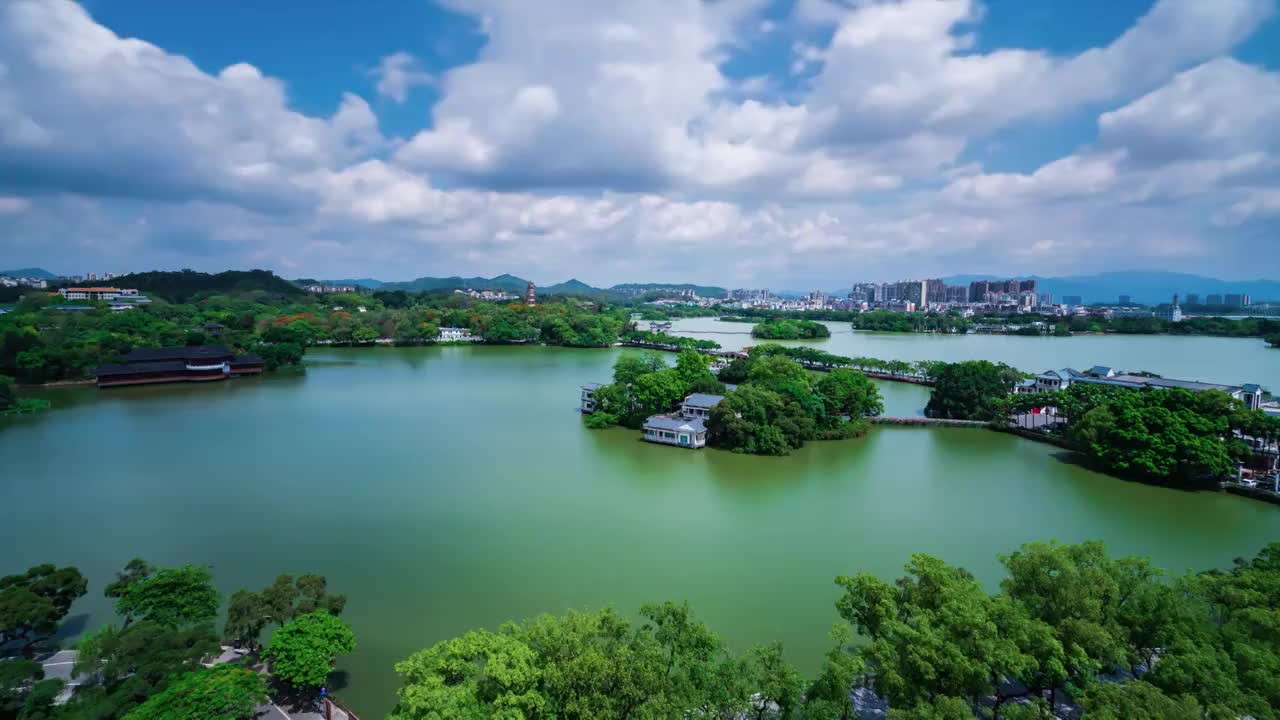 惠州西湖蓝天白云延时视频素材