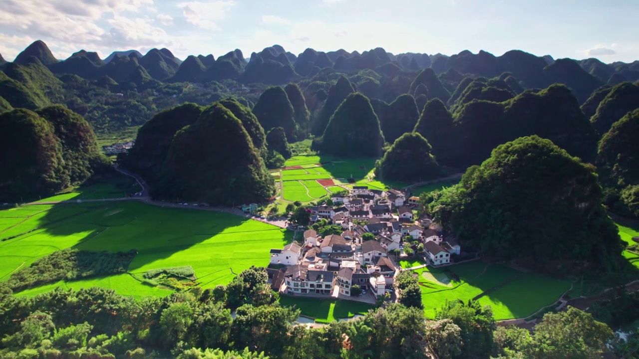 万峰林田园风光视频素材