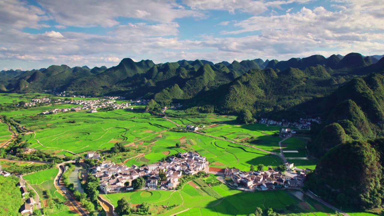 万峰林田园风光视频素材