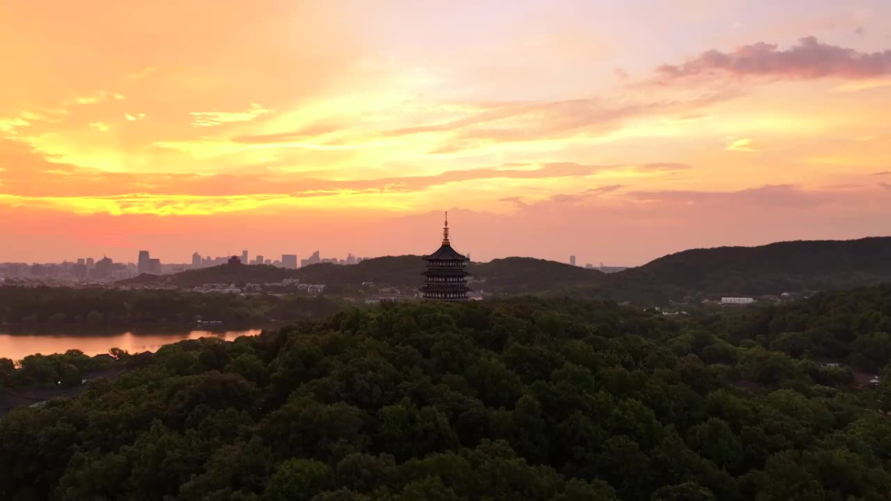 杭州日出风光视频素材