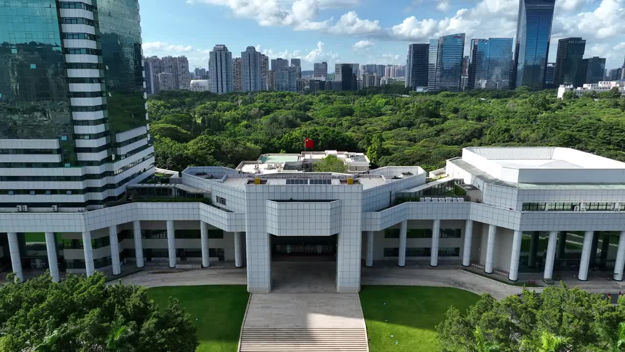 广东省深圳市南山区深圳软件产业基地深圳大学航拍视频素材