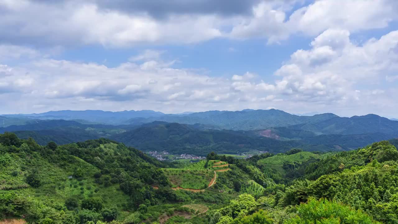 广州从化桂峰大岭头高山风景天空流云延时摄影视频下载