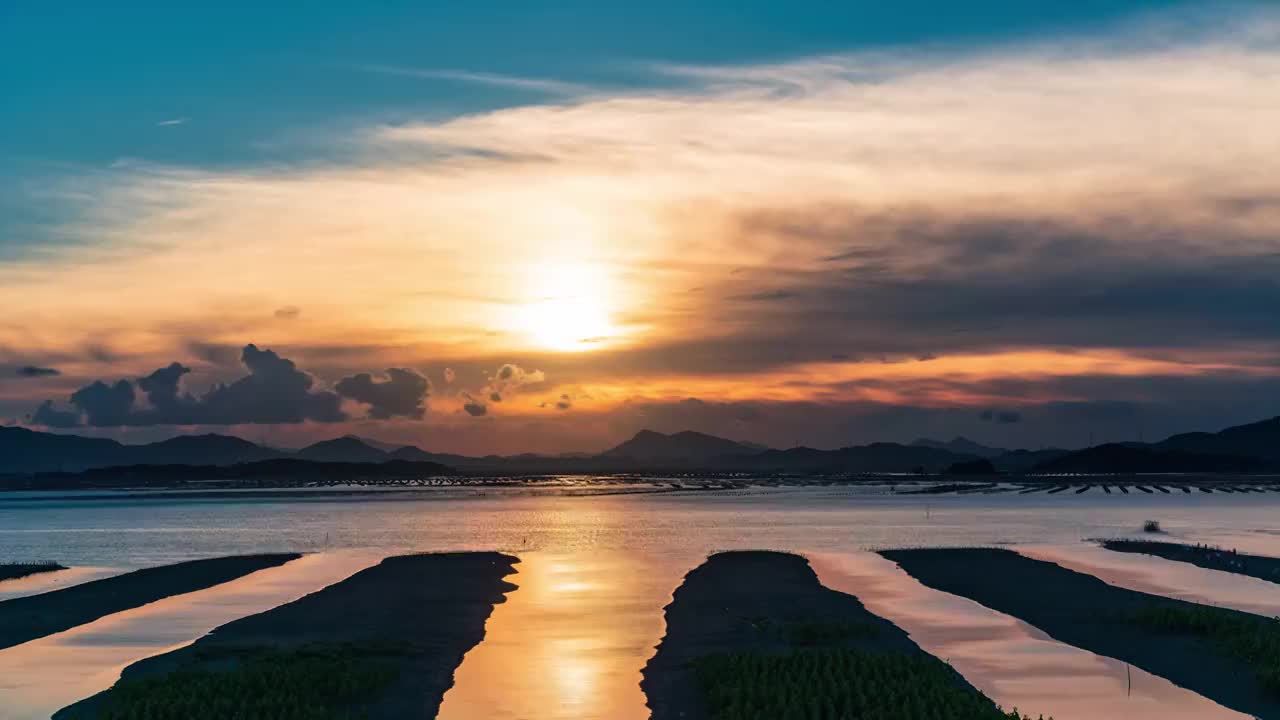 惠州惠东盐州白沙村日落延时视频素材