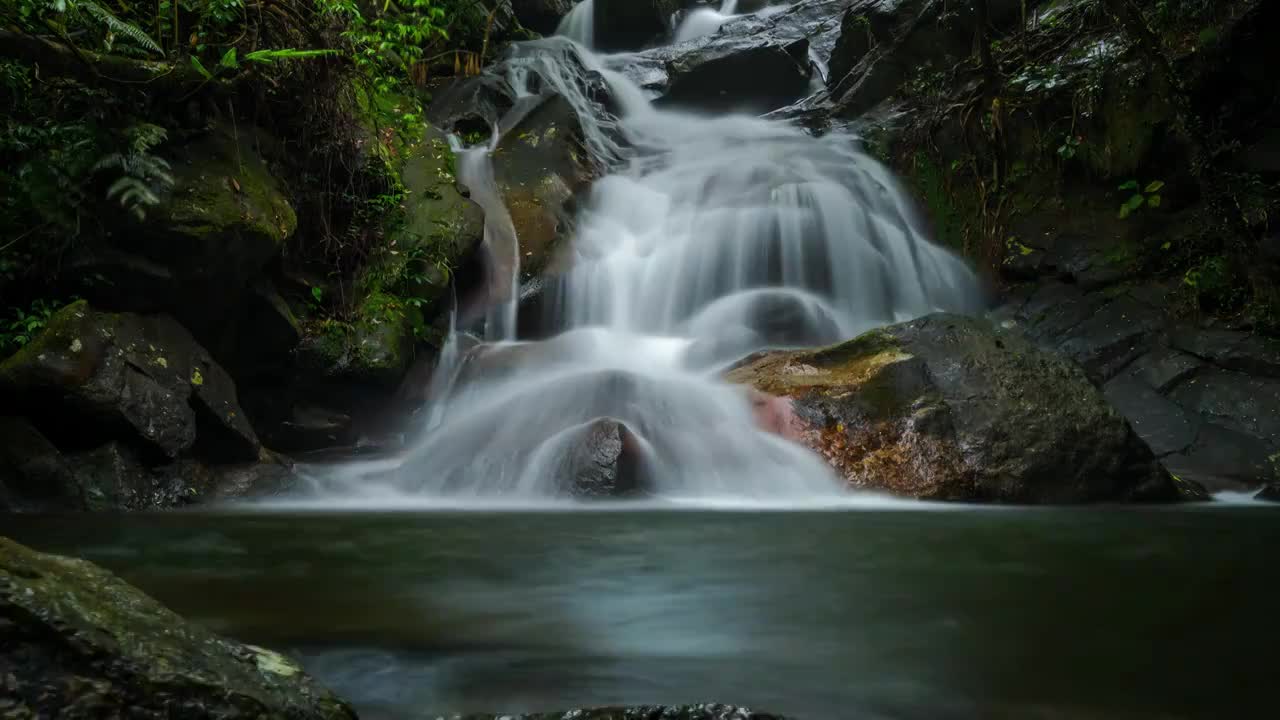 惠州罗浮山溪流慢门延时视频素材