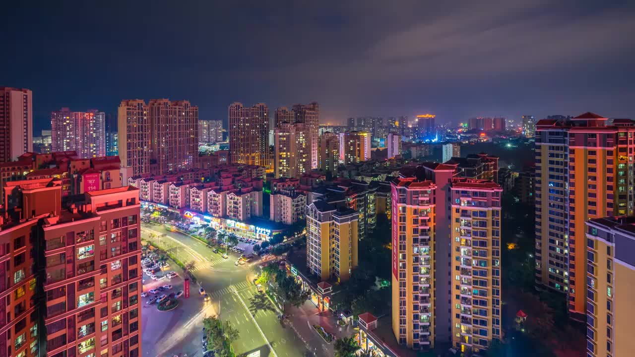 惠州仲恺夜景车流延时视频素材